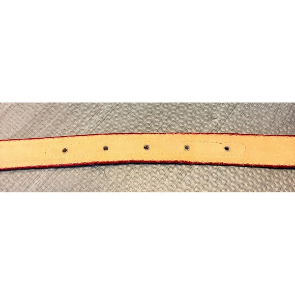 Christian Dior Red Woven Braided Leather Belt Medium Aniline Cowhide Vintage - Picture 3 of 10